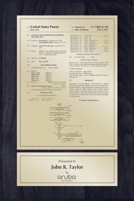 Patent Plaques Custom Wall Hanging Traditional Patent Plaque - 8" x 12" Gold and Black.