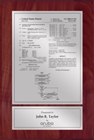 Patent Plaques Custom Wall Hanging Traditional Patent Plaque - 8" x 12" Silver and Cherry.