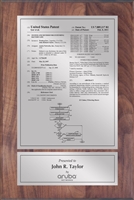 Patent Plaques Custom Wall Hanging Traditional Patent Plaque - 8" x 12" Silver on Walnut.