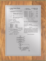 Patent Plaques Custom Wall Hanging Traditional Patent Plaque - 9" x 12" Silver and Oak.