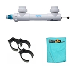 Aqua Ultraviolet Classic 25 Watt White 3/4" UV Sterilizer w/ Wiper, THREE Mounting Clips, & Towel Package