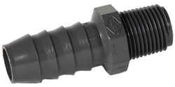 Schedule 40 PVC Straight Insert Adapters 1/2" MPT x 3/4" Hose Barb