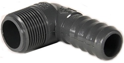 Schedule 40 PVC Elbow Insert Adapters 1/2" MPT x 1" Hose Barb