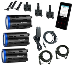 Kessil THREE A160 Tuna Blue LED Lights with New Spectral Controller X & THREE Gooseneck Package