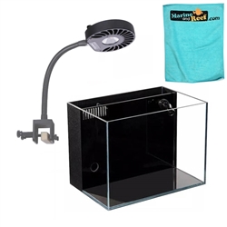 Lifegard Aquatics 9.98 Gallon Crystal Aquarium, Kessil A80 LED Light & Gooseneck Package