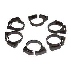 Two Little Fishies 1/2" Black Hose Clamps, 6-Pack