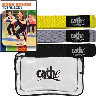 Cathe Extra Long Fabric Cloth Boss Bands For Taller People + DVD