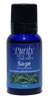 100% Pure Premium Grade, Wildcrafted Sage Essential Oil by Purify Skin Therapy