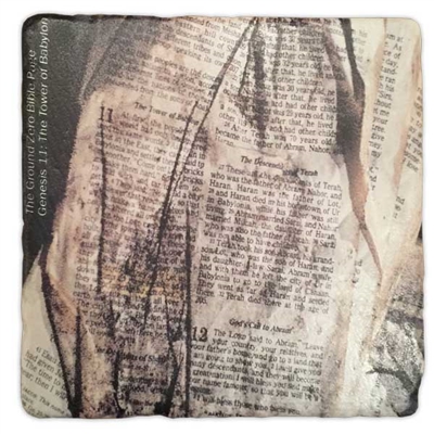 The Ground Zero Bible Page Marble Coaster Set