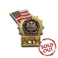 NYPD Detective 911 with Flag Pin