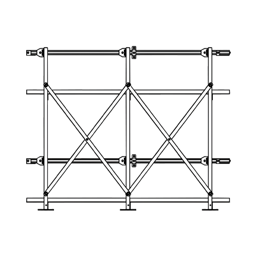 BAE AM1-2T1R-CFC2B00-072 2-Tier Seismic UBC Zone 3-4 Rack For Battery 6V-6-PVV-420