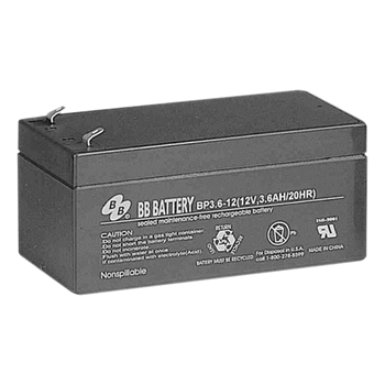 B.B. Battery BP Series BP3.6-12 3.6Ah 12VDC VRLA Rechargeable AGM Battery