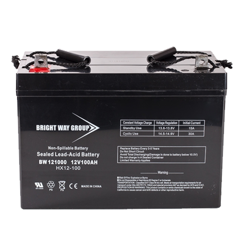 Bright Way Group BW-121000-DT-Group27 100Ah 12VDC AGM Sealed Lead Acid Battery