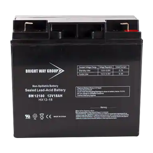 Bright Way Group BW-12180-F2 18Ah 12VDC AGM Sealed Lead Acid Battery