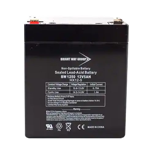 Bright Way Group BW-1250-F1 5Ah 12VDC AGM Sealed Lead Acid Battery