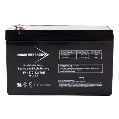 Bright Way Group BW-1270-F2 7Ah 12VDC AGM Sealed Lead Acid Battery