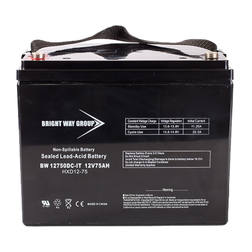 Bright Way Group BW-12750-IT-Group24 75Ah 12VDC AGM Sealed Lead Acid Battery