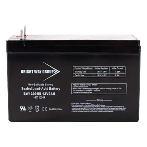 Bright Way Group BW-1290-NB 9Ah 12VDC AGM Sealed Lead Acid Battery