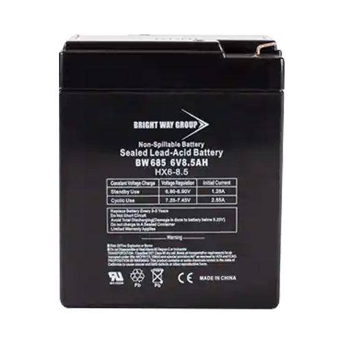 Bright Way Group BW-685 8.5Ah 6VDC AGM Sealed Lead Acid Battery