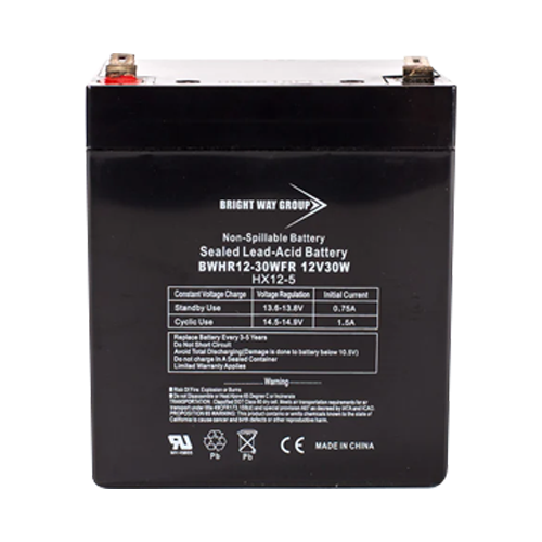 Bright Way Group BW-HR-12-30W-FR 5Ah 12VDC AGM Sealed Lead Acid Battery