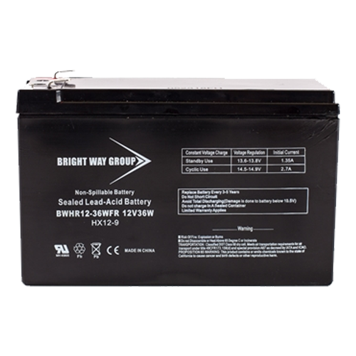 Bright Way Group BW-HR-12-36W-FR 9Ah 12VDC AGM Sealed Lead Acid Battery