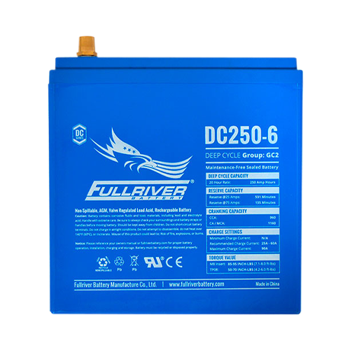 Fullriver DC Series DC250-6 250Ah 6VDC Sealed Deep Cycle AGM Battery