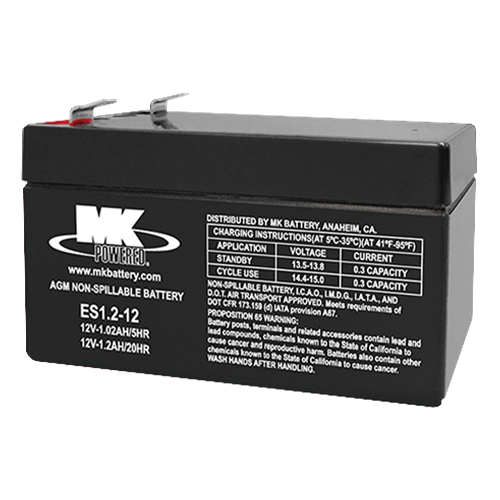 MK Battery ES1.2-12 1.2Ah 12VDC Rechargeable Sealed Lead-Acid Battery