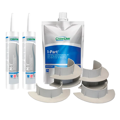 Chem Link F1350WHNP 6-inch White E-Curb Round Kit (3 Curbs With Sealants) - TPO Primer Not Included