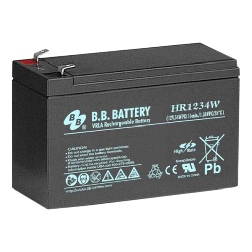 B.B. Battery HR/SHR Series HR1234W 7Ah (10hr) 12VDC VRLA Rechargeable AGM Battery