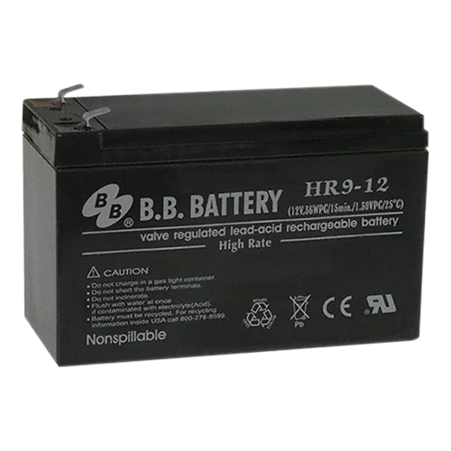 B.B. Battery HR/SHR Series HR9-12 8Ah (10hr) 12VDC VRLA Rechargeable AGM Battery