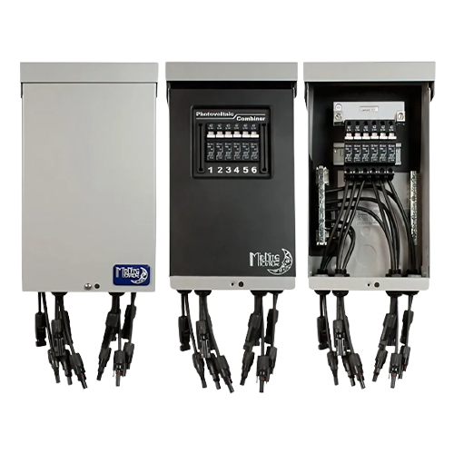 MidNite Solar MNPV6-MC4-LV 80A 150VDC Type 3R Aluminum Pre-Wired Combiner w/ 15A Breakers & MC4 Connectors