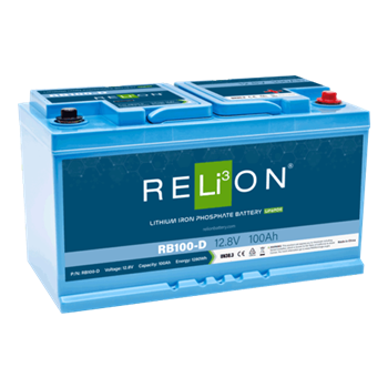 RELiON RB100 100Ah 12VDC DIN Standard Lithium Iron Phosphate (LiFePO4) Battery (European)