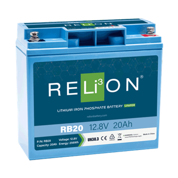 RELiON RB20 20Ah 12VDC Standard Lithium Iron Phosphate (LiFePO4) Battery