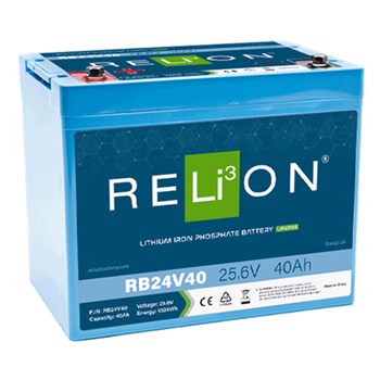 RELiON RB24V40 40Ah 24VDC Standard Lithium Iron Phosphate (LiFePO4) Battery