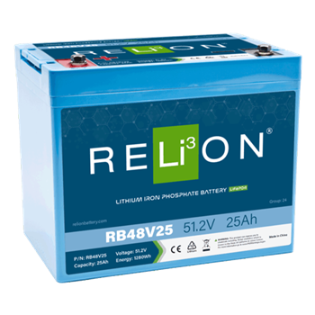 RELiON RB48V25 25Ah 48VDC Standard Lithium Iron Phosphate (LiFePO4) Battery