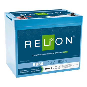 RELiON RB60 60Ah 12VDC Standard Lithium Iron Phosphate (LiFePO4) Battery