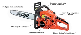 Echo CS-490 Chainsaw 18" Bar 50.2cc 5 Year Warranty