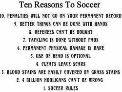 Ten Reasons to play soccer/ Black logo