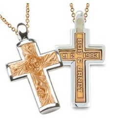 Two-Tone Expres™ Cross - 14K Yellow & White