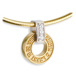 Diamond Expres™ Wheel Pendant - 14K Yellow & White