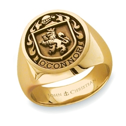 Man's Family Crest Ring - 14K Yellow or White