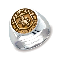 Lady's Family Crest Ring - Two-Tone 14K Gold