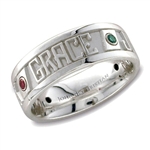 Wide Continuous Life™ Mother's Ring - Platinum