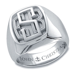 Man's Bristol Monogram Ring - Platinum