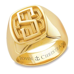 Lady's Bristol Monogram Ring - 14K Yellow or White