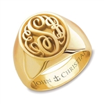 Man's Camden Monogram Ring - 14K Yellow or White