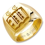 Man's Highgate Monogram Ring - 18K Yellow