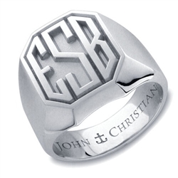 Lady's Kent Monogram Ring - Platinum