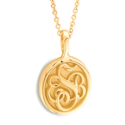 Monogram Pendant - 14K Yellow or White