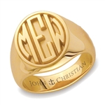 Man's Sutton Monogram Ring - 14K Yellow or White